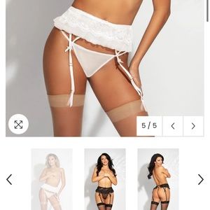 NWT Seven TIL Midnight garter belt and g-string set